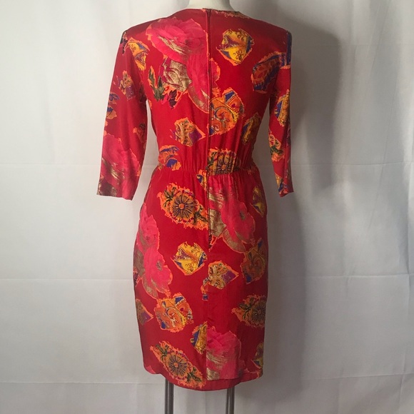 Vintage Louis Féraud silk dress size 6 Germany - Picture 7 of 15